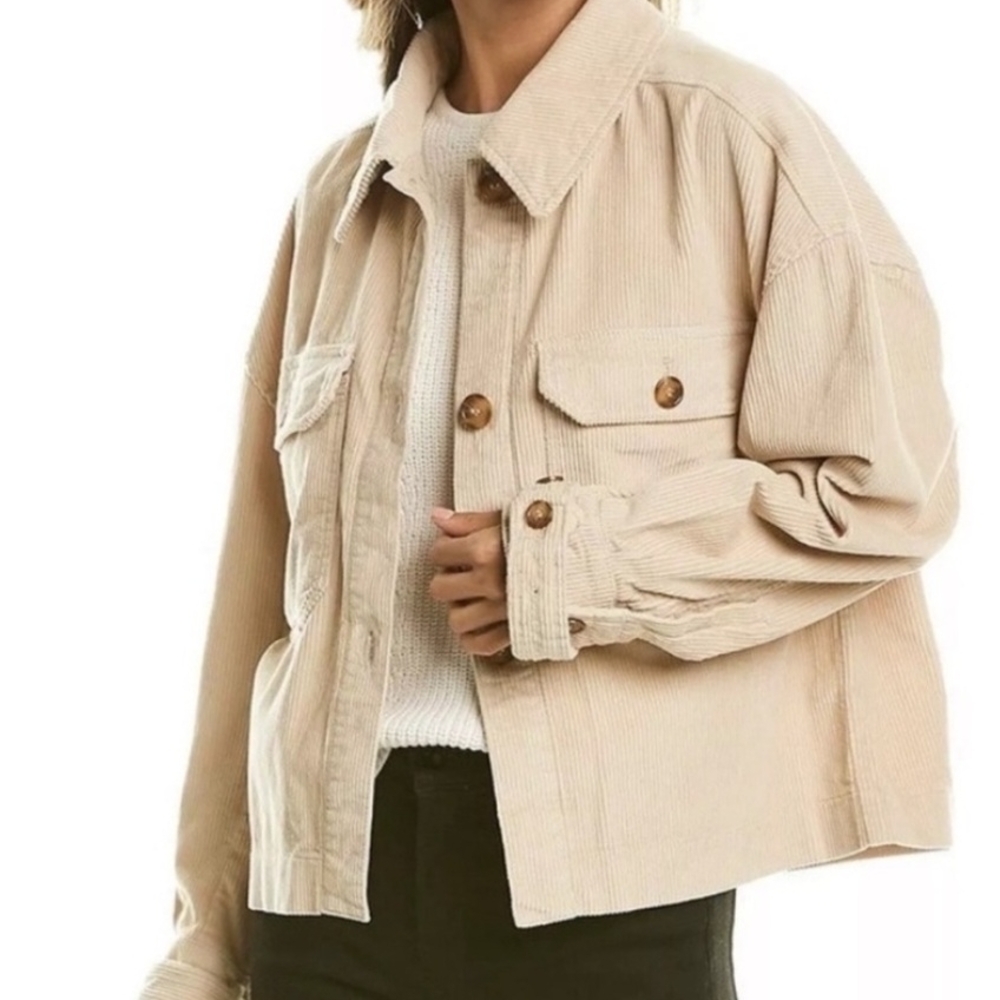 Avec Les Filles Beige Corduroy Utility Jacket